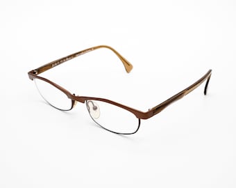 Alain Mikli vintage eyeglasses, half rim optical frame, handmade in France, new old stock