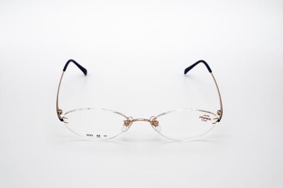 Hoya Pinfeel Vintage Eyeglasess, Titan, Oval, Rimless Optical