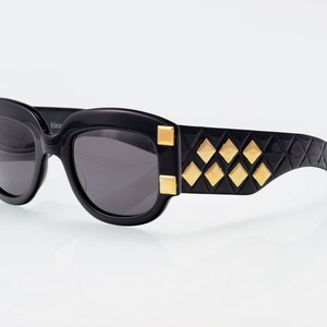 Francis Klein Paris vintage sunglasses, black, gold, made in France, 80&#39;s, deadstock