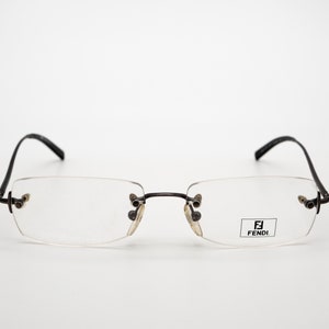 Fendi vintage eyeglasses, rimless optical frame made in Italy, new old stock