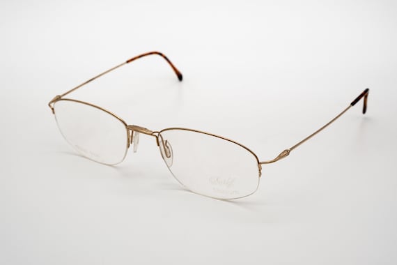 Lunettes Vintage Davidoff 95029-310 En Titane Bleu Argent - Demi-monture, Neuves Sans étiquettes, Fabriquées En Allemagne