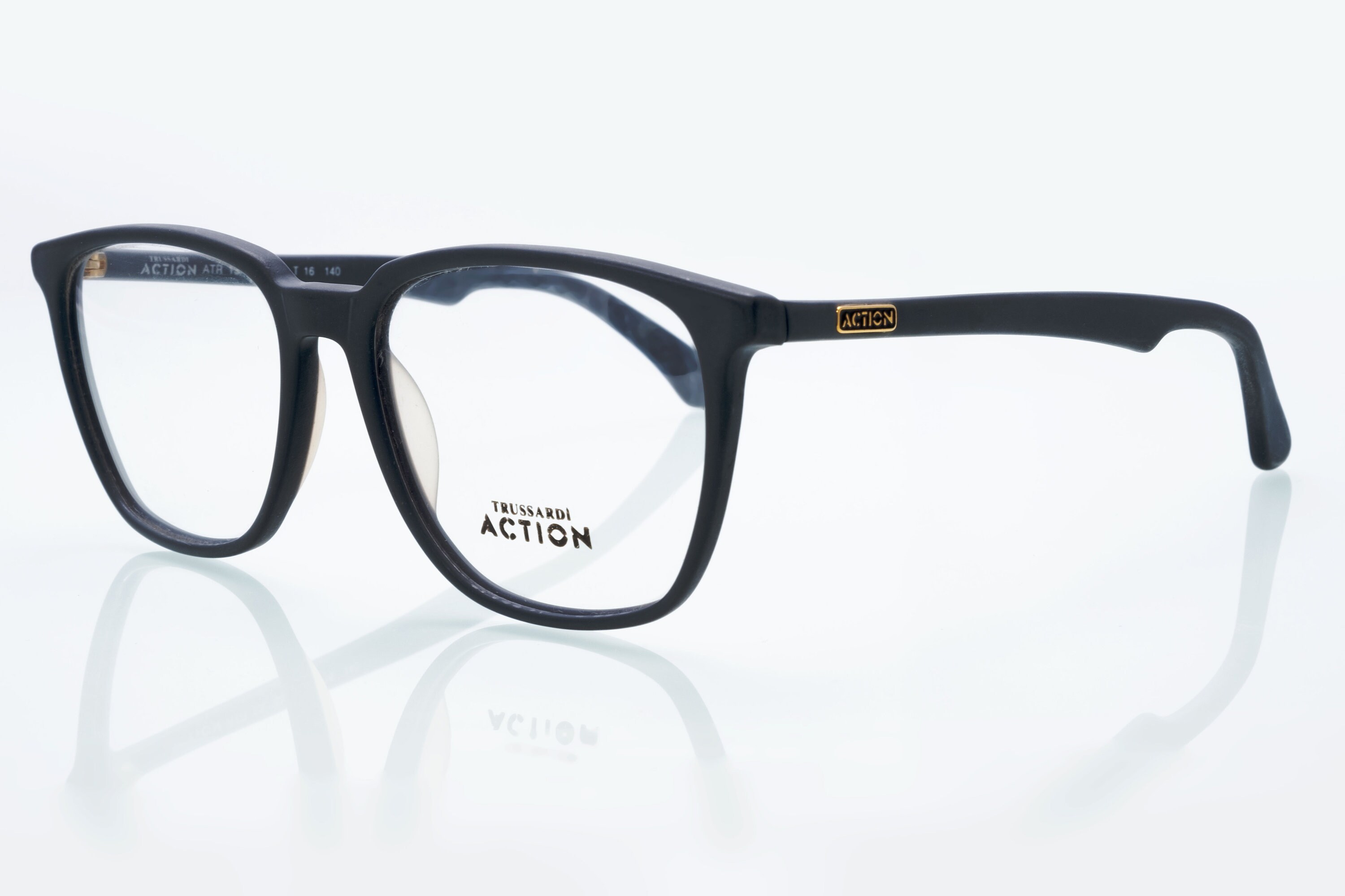 Trussardi Action Vintage Eyeglasses, Black, Square Optical Frame