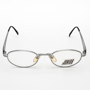 Junior Gaultier vintage eyeglasses, silver, oval optical frame made in Japan, new old stock