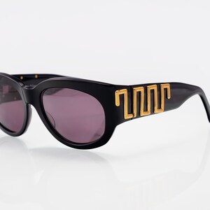 Francis Klein vintage sunglasses, black with gold details, made in France, 80&#39;s, deadstock