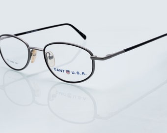 Gant vintage bril, ovaal optisch frame, grijs, zwart, nieuwe oude voorraad