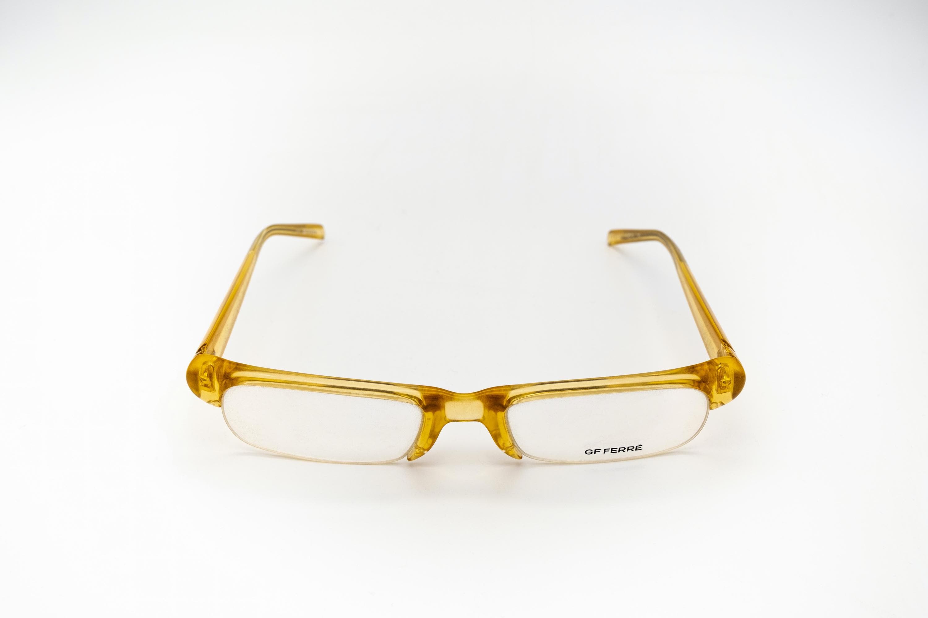 Gianfranco Ferre Vintage Eyeglasses, Half Rim, Yellow Honey  display picture 1