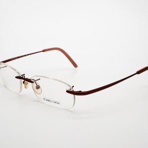 Romeo Gigli vintage eyeglasses, rimless optical frame made in Italy, new old stock