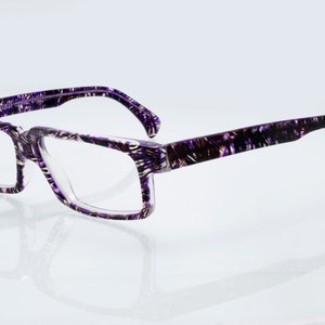 Alain Mikli vintage eyeglasses, rectangular colorful optical frame, handmade in France, new old stock