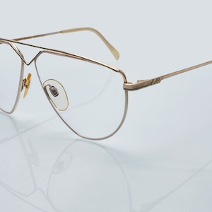Rodenstock vintage eyeglasses, gold, geometric aviator, new old stock