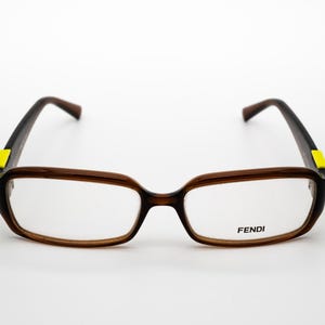 Fendi vintage eyeglasses, brown, rectangular optical frame, new old stock