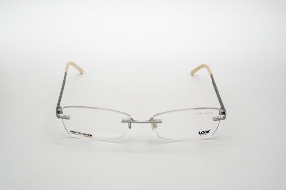 Look vintage eyeglasses, rimless rectangular opti… - image 1