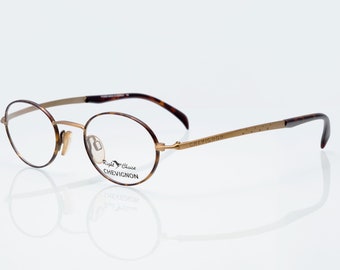 Chevignon Zapper, gouden schildpad, vintage bril, ovaal optisch montuur, nieuwe oude voorraad