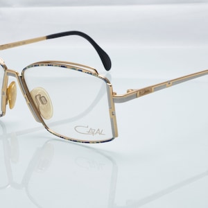 Cazal vintage eyeglases, gold, square optical frame made in Germany, 80&#39;s, new old stock