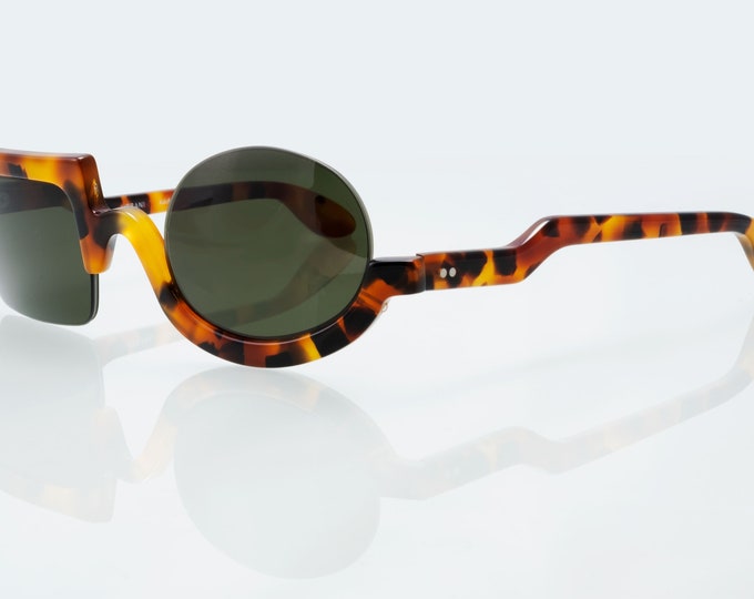 Very Rare Kador Inverso Vintage Sunglasses, Half Square Half Round