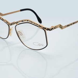 Cazal vintage eyeglases, German titanium, gold, black, made in Germany, 80&#39;s, new old stock