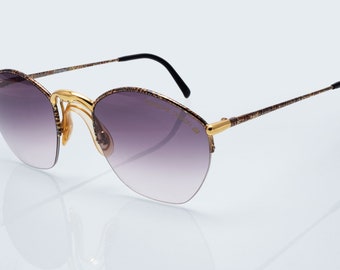 Porche design by Carrera vintage sunglasses, gold frame, purple lenses, made in Austria, brand new