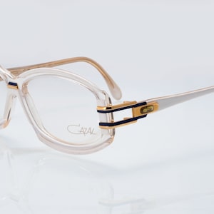 Cazal vintage eyeglasses, white, transparent optical frame made in Germany, new old stock