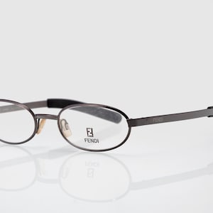 Fendi vintage eyeglasess, silver, oval optical frame, made in Italy, new old stock