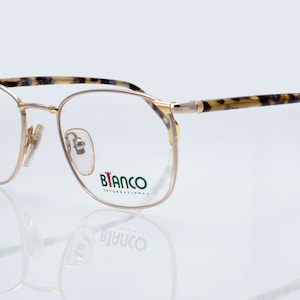 Bianco vintage eyeglasses, gold, tortoise, square optical frame, new old stock