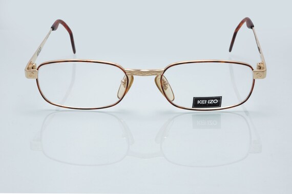 Kenzo Vintage Eyeglasess, gold, rectangular optic… - image 2