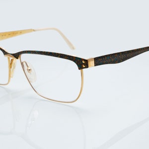 Les Lunettes Essilor vintage eyeglasses, gold, cat eye optical frame made in Italy, new old stock