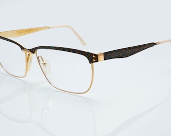 Les Lunettes Essilor vintage eyeglasses, gold, cat eye optical frame made in Italy, new old stock