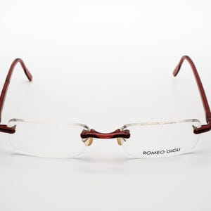 Romeo Gigli vintage eyeglasses, rimless optical frame made in Italy, new old stock