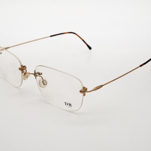 DR High Tech Vintage Brille, goldene randlose Brille, made in Italy, new old stock