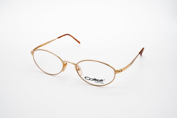 Cottet Vintage Eyeglasses, Gold, Oval Optical Frame Made in  display picture 2