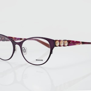 Missoni vintage eyeglasses, cat eye optical frame made in Italy, new old stock