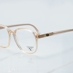 Valentino vintage eyeglasses, square transparent optical frame, new old stock