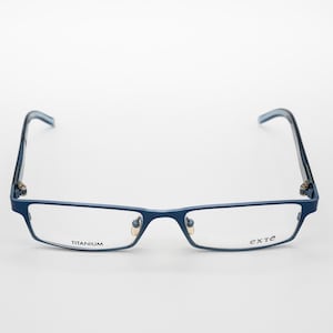 Exte vintage eyeglasses, titanium, rectangular optical frame made in Italy, new old stock