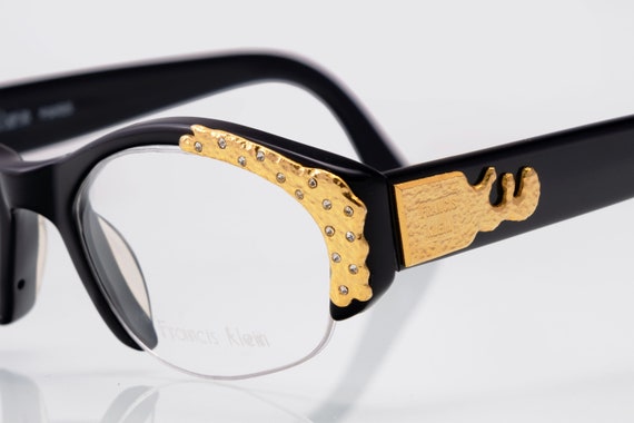 Francis Klein Paris vintage eyeglasses, black, go… - image 4
