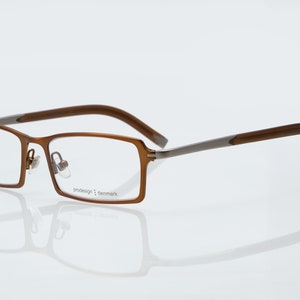 Prodesign Denmark Vintage Brille, Reintitan rechteckige optische Fassung, new old stock