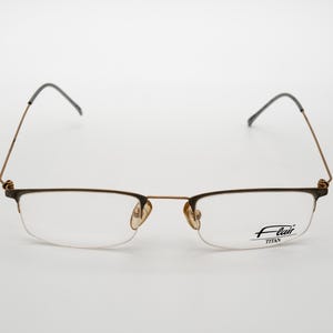 Flair Vintage Brille, Titan, rechteckige randlose Brille made in Germany, new old stock