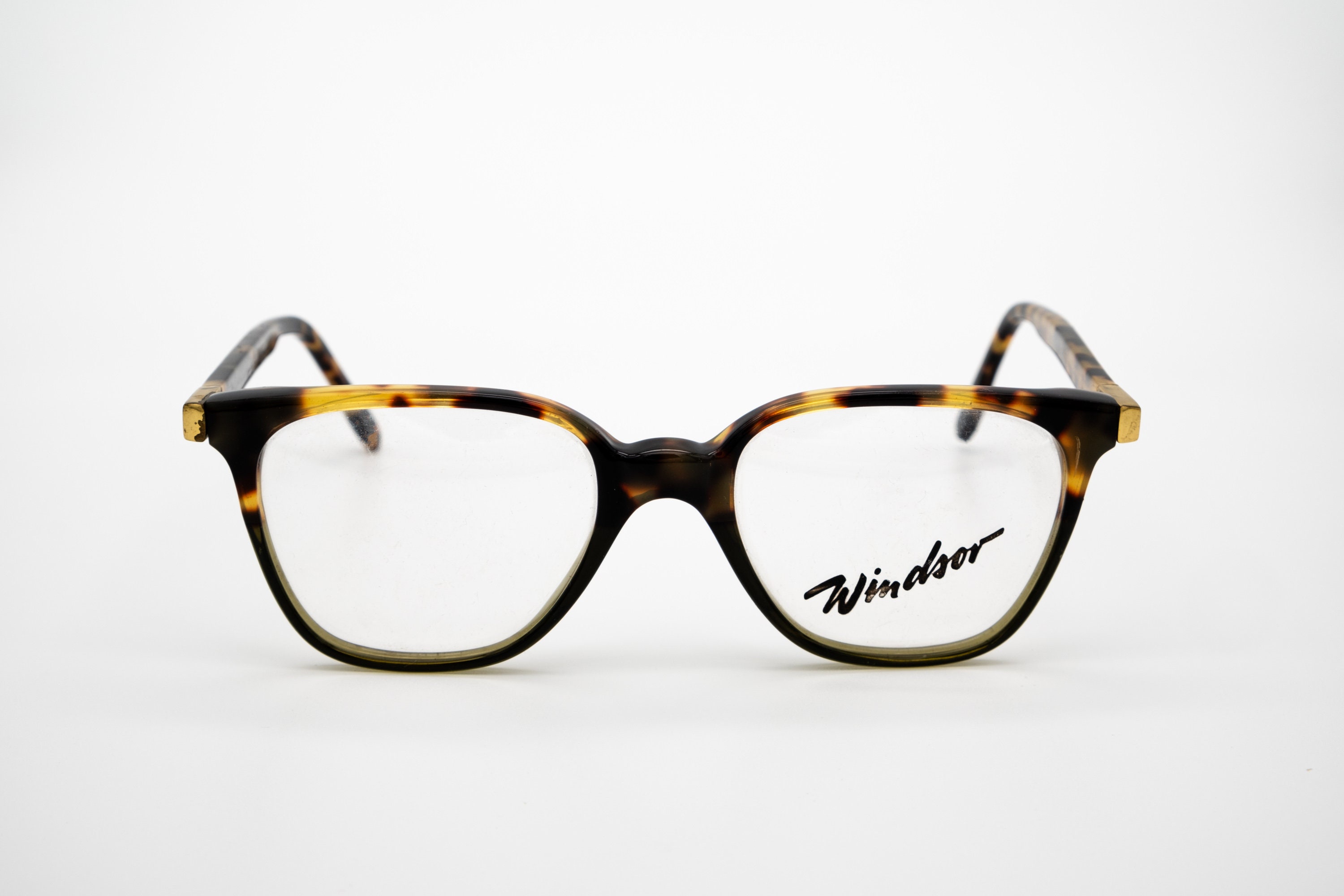 Windsor vintage eyeglasses, tortoise, square cat eye optical frame made in W. Germany, new old stock