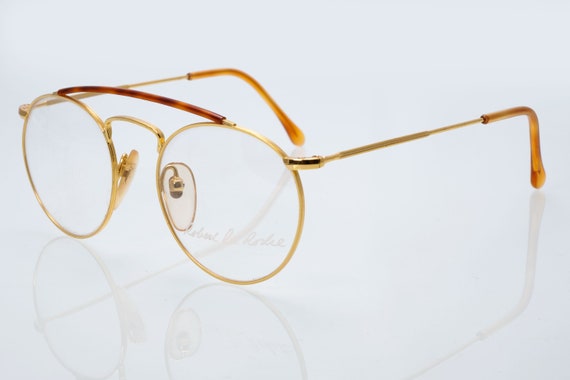 Robert la Roche vintage eyeglasses, gold, round a… - image 1