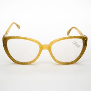 Silhouette vintage eyeglasses, Cat eye optical frame, Ocher, made in Austria, new old stock