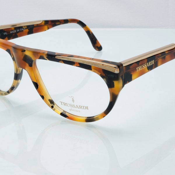 Trussardi vintage eyeglasses, tortoise, made in Italy, new old stock