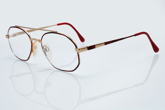 Rodenstock vintage eyeglasses, gold, red tortoise, do… - Gem