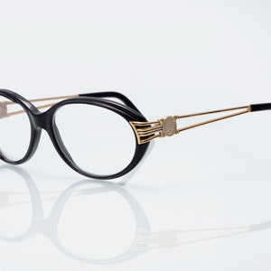 Fendi vintage eyeglasses, black, gold, oval optical frame, new old stock
