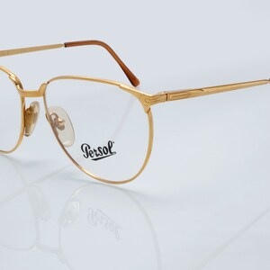 Persol Ratti vintage eyeglasses, gold, round cat eye optical frame made in Italy, new old stock