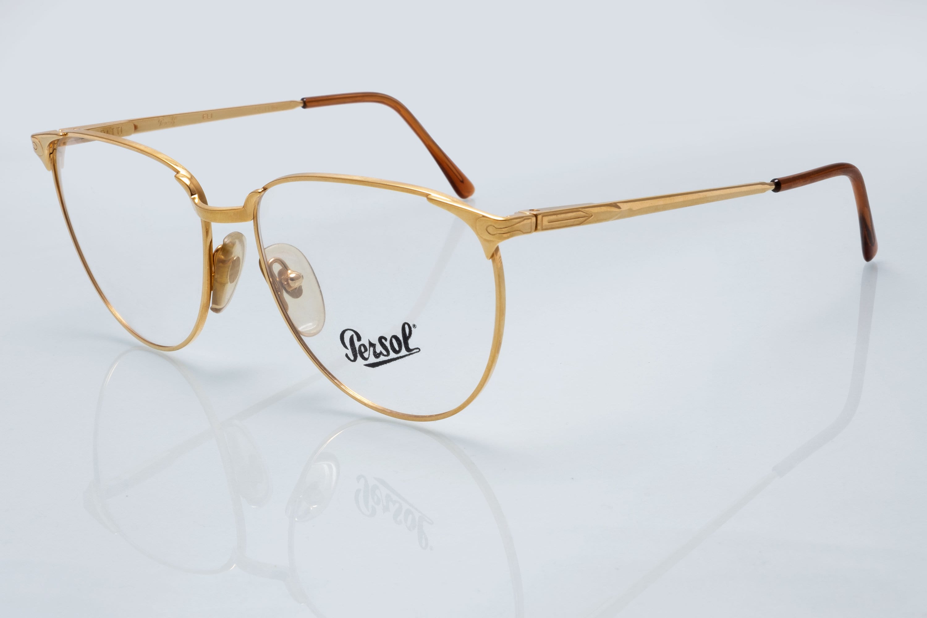 Persol Ratti Vintage Eyeglasses Gold Round Cat Eye Optical Frame Made in Italy New Old Stock Etsy