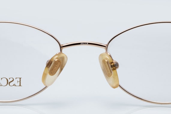 Lunettes Vintage ESCADA Modèle E0102 - Cadre Ovale Noir Et Argent - Acétate Et Métal - Allemagne - Occasion
