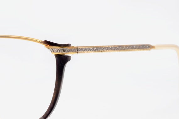 Vogart vintage eyeglasses, gold, black, cat eye o… - image 4