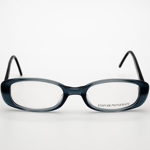 Emporio Armani vintage eyeglasses, grey, rectangular optical frame, new old stock
