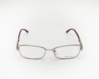 Prada vintage eyeglasses, rectangular optical frame made in Italy, new old stock