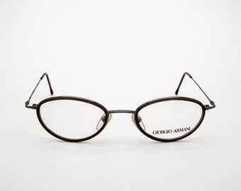 Giorgio Armani vintage bril, ovaal optisch frame gemaakt in Italië, nieuwe oude voorraad