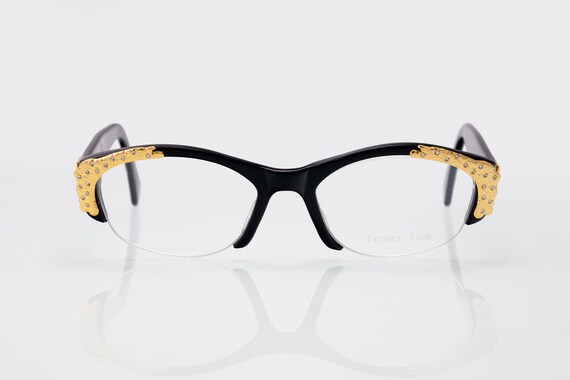 Francis Klein Paris vintage eyeglasses, black, go… - image 2
