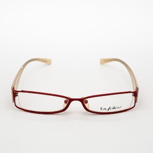 Byblos vintage eyeglasses, red, rectangular optical frame, new old stock